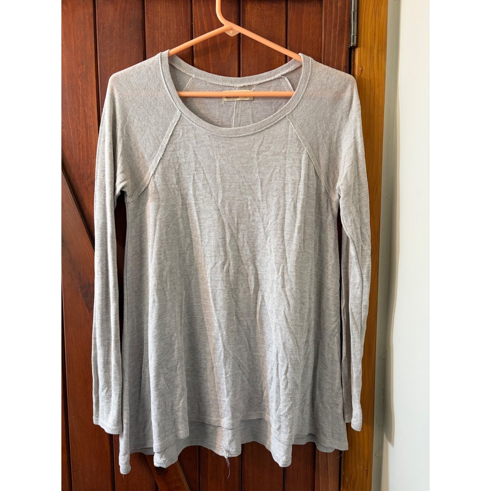 Hollister Womens Long Sleeve Scoop Neck Flowy Knit Top Light Cream Size M Y2K